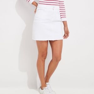 Vinyard Vines Raw Hem White Jean Skirt